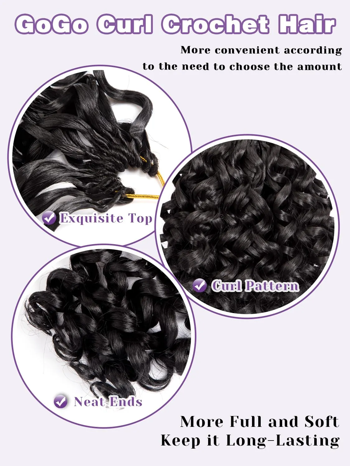 Short Curly Crochet Hair for Women 8 Inch GoGo Curl Beach Ocean Wave Deep Twist Braids Pre Looped Synthetic Braiding Extensions 7 Packs