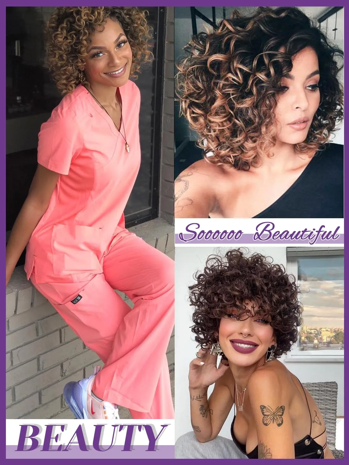 Short Curly Crochet Hair for Women 8 Inch GoGo Curl Beach Ocean Wave Deep Twist Braids Pre Looped Synthetic Braiding Extensions 7 Packs