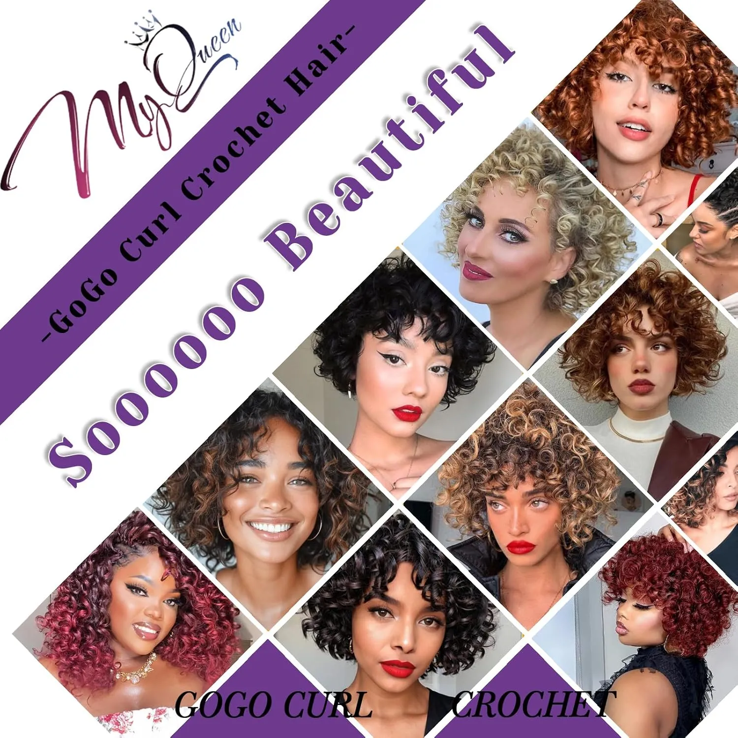 Short Curly Crochet Hair for Women 8 Inch GoGo Curl Beach Ocean Wave Deep Twist Braids Pre Looped Synthetic Braiding Extensions 7 Packs