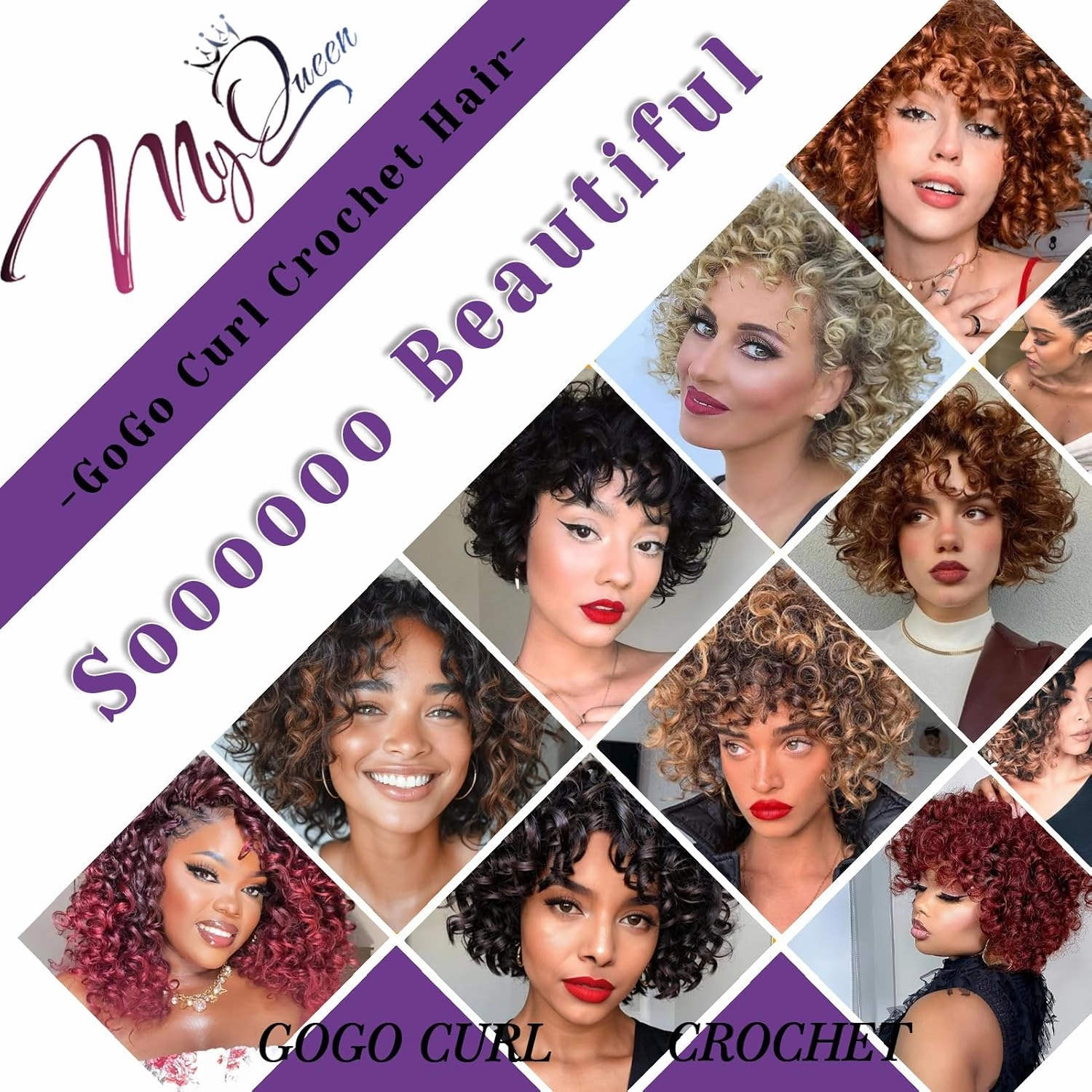 Short Curly Crochet Hair for Women 8 Inch GoGo Curl Beach Ocean Wave Deep Twist Braids Pre Looped Synthetic Braiding Extensions 7 Packs
