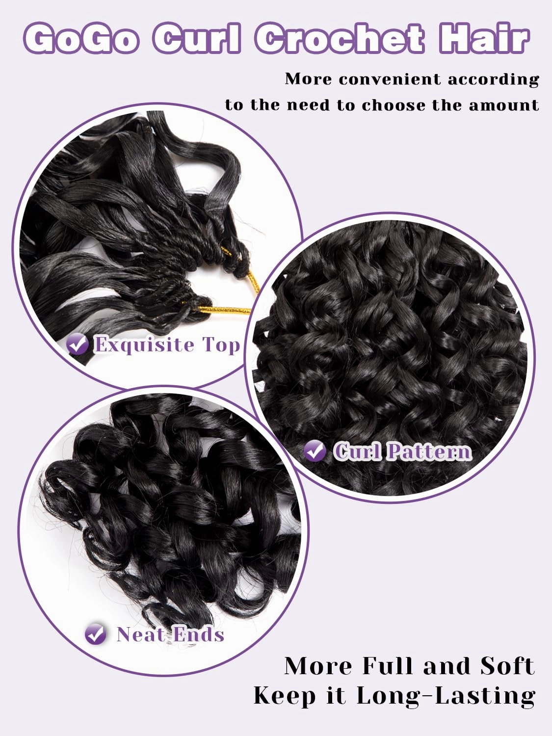 Short Curly Crochet Hair for Women 8 Inch GoGo Curl Beach Ocean Wave Deep Twist Braids Pre Looped Synthetic Braiding Extensions 7 Packs
