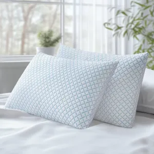 Shredded Memory Foam Cooling Medium Soft Bamboo Viscose Pillows King Set of 2, Adjustable Hypoallergenic Hotel Quality Pillows for Back, Stomach and Side Sleeper, Oeko-TEX Certified