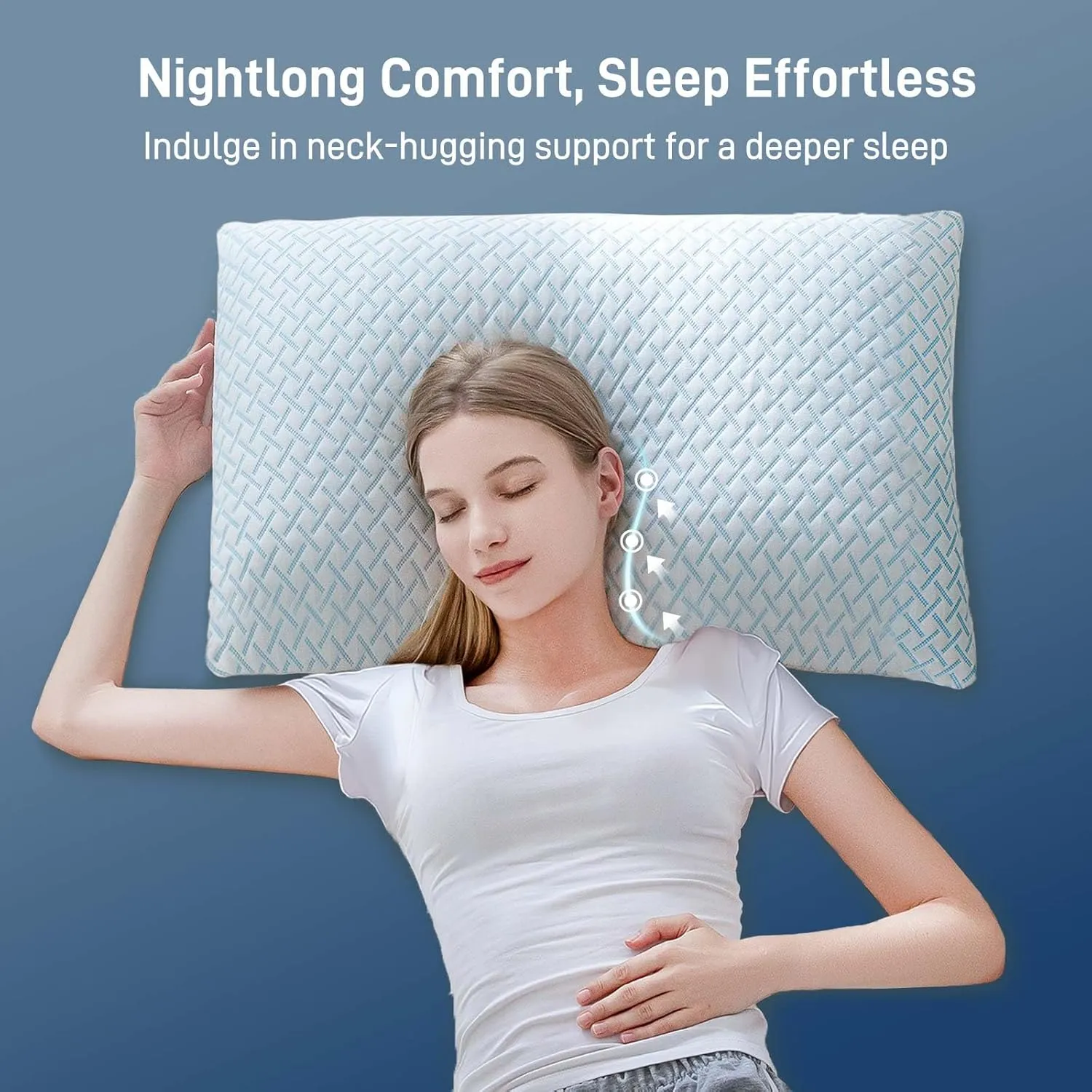Shredded Memory Foam Cooling Medium Soft Bamboo Viscose Pillows King Set of 2, Adjustable Hypoallergenic Hotel Quality Pillows for Back, Stomach and Side Sleeper, Oeko-TEX Certified