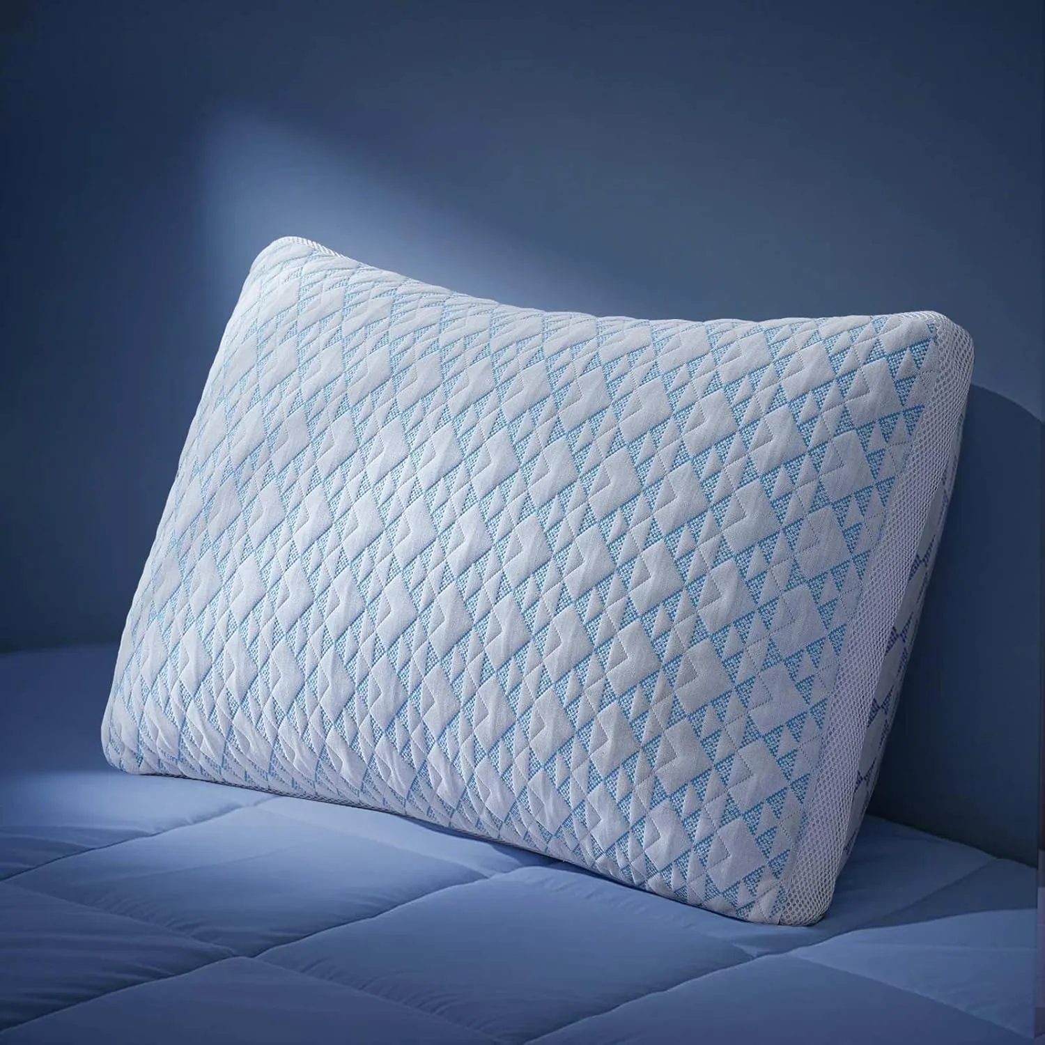 Shredded Memory Foam Cooling Soft Bamboo Viscose Pillow Queen Size, Adjustable Hypoallergenic Hotel Quality Bed Pillow for Back, Stomach and Side Sleeper, Oeko-TEX Certified