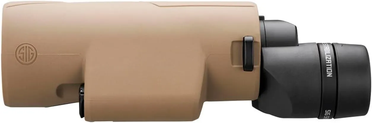 SIG SAUER ZULU6 HDX PRO 18x50mm Waterproof Fogproof Durable FDE Image Stabilized Hunting Binoculars, Multicoated Anti-Glare Lenses, Up to 40 Hours Runtine, Carrying Case & Carrying Strap Included
