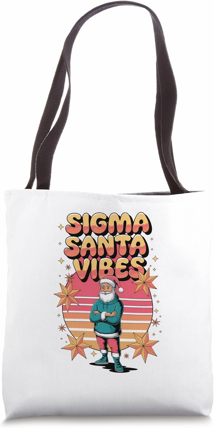 Sigma Santa Vibes Christmas With Santa Clause Funny Best Tote Bag