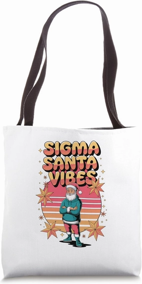 Sigma Santa Vibes Christmas With Santa Clause Funny Best Tote Bag