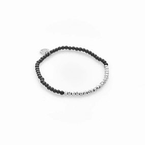 Silk & Steel Party at the Front Bracelet - Silver & Onyx / Gold & Onyx