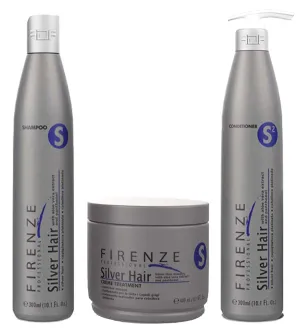 Silver Toning TRIO - Silver Hair Shampoo, Conditioner & Mask Treatment with Free Red Gift Bag, 10.1 Fl Oz (Pack of 4)