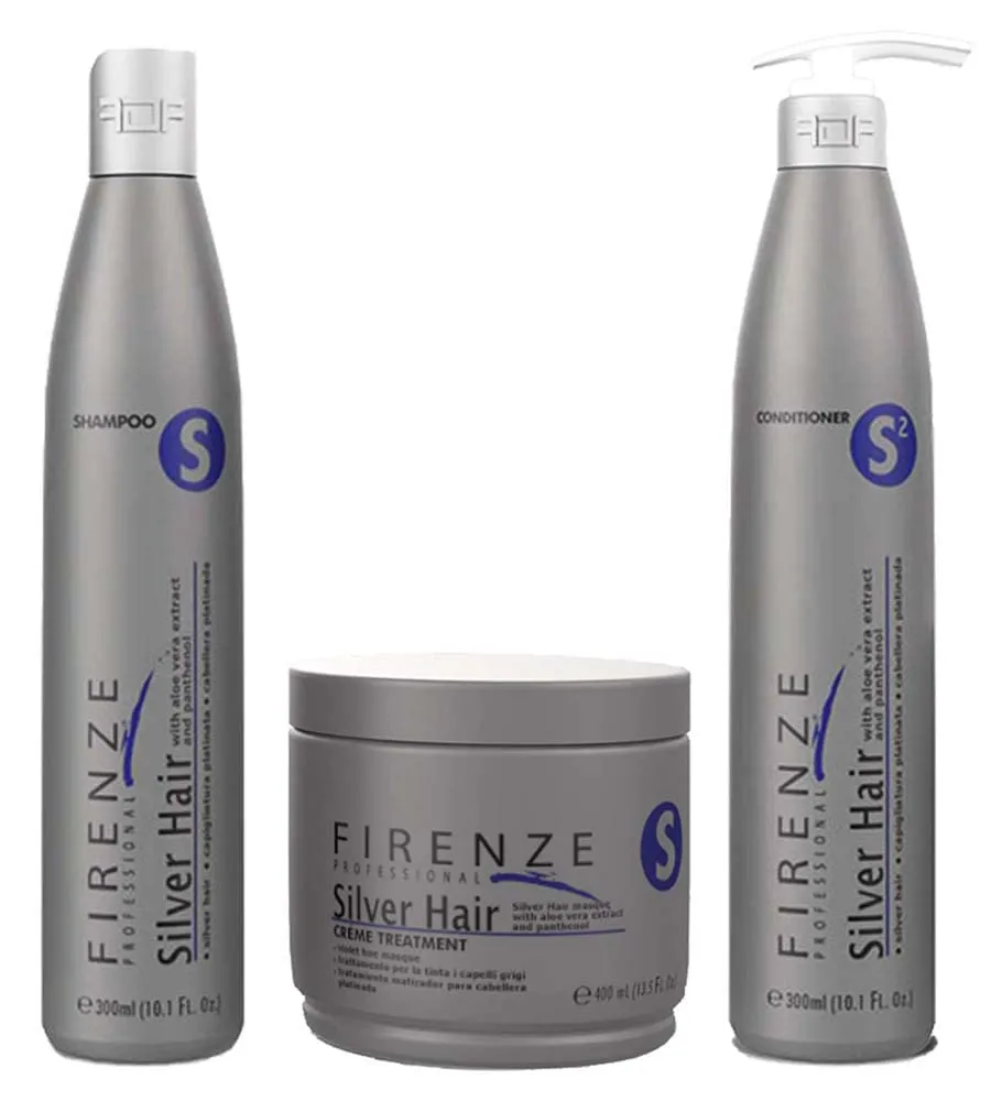 Silver Toning TRIO - Silver Hair Shampoo, Conditioner & Mask Treatment with Free Red Gift Bag, 10.1 Fl Oz (Pack of 4)