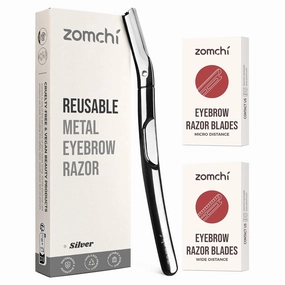 Silver Dermaplaning Razor and 10pcs Wide Blade Refills and 10pcs Micro Blade Refills