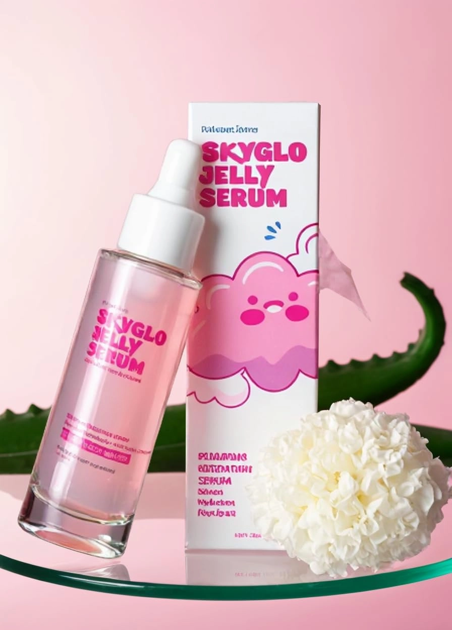 SkyGlo Jelly Serum with Tremella Mushroom & Vegan Collagen Boost - Non-Sticky Hydration