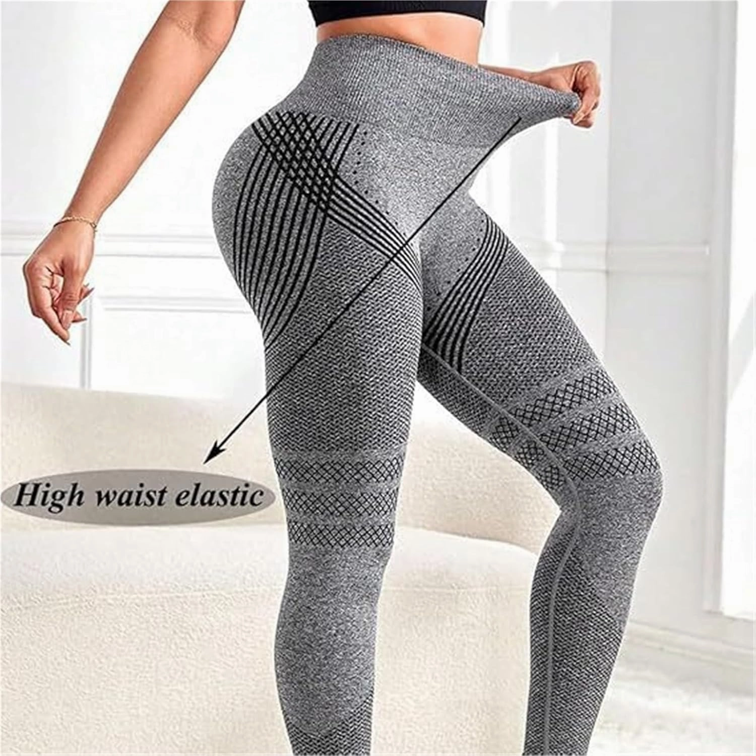 Slimove 3D Leggings Women's High Waisted Stretch Fitness Running Yoga Pants Ventilated and Comfortable
