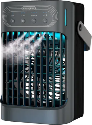 Small Portable Air Conditioner, LEAEYFE 3 Higher Speeds With 800ml Extra Large Water Tank, 120° Oscillating Mini Cooler Works Within 9 Feet, 2/8 Hour Timer,For Desk, Home, bed and Living Room