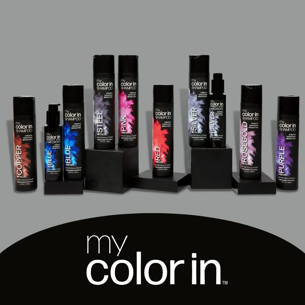 SMART SOLUTIONS MyColorIn Color Depositing Shampoo (Vibrant Pink) - Sulfate & Paraben Free Hair Dye | Made in USA (8 Colors)