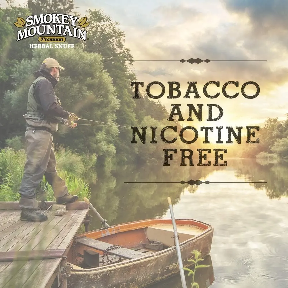 Smokey Mountain Herbal Long Cut – Wintergreen – 10 Can Box - Tobacco Free and Nicotine Free Snuff