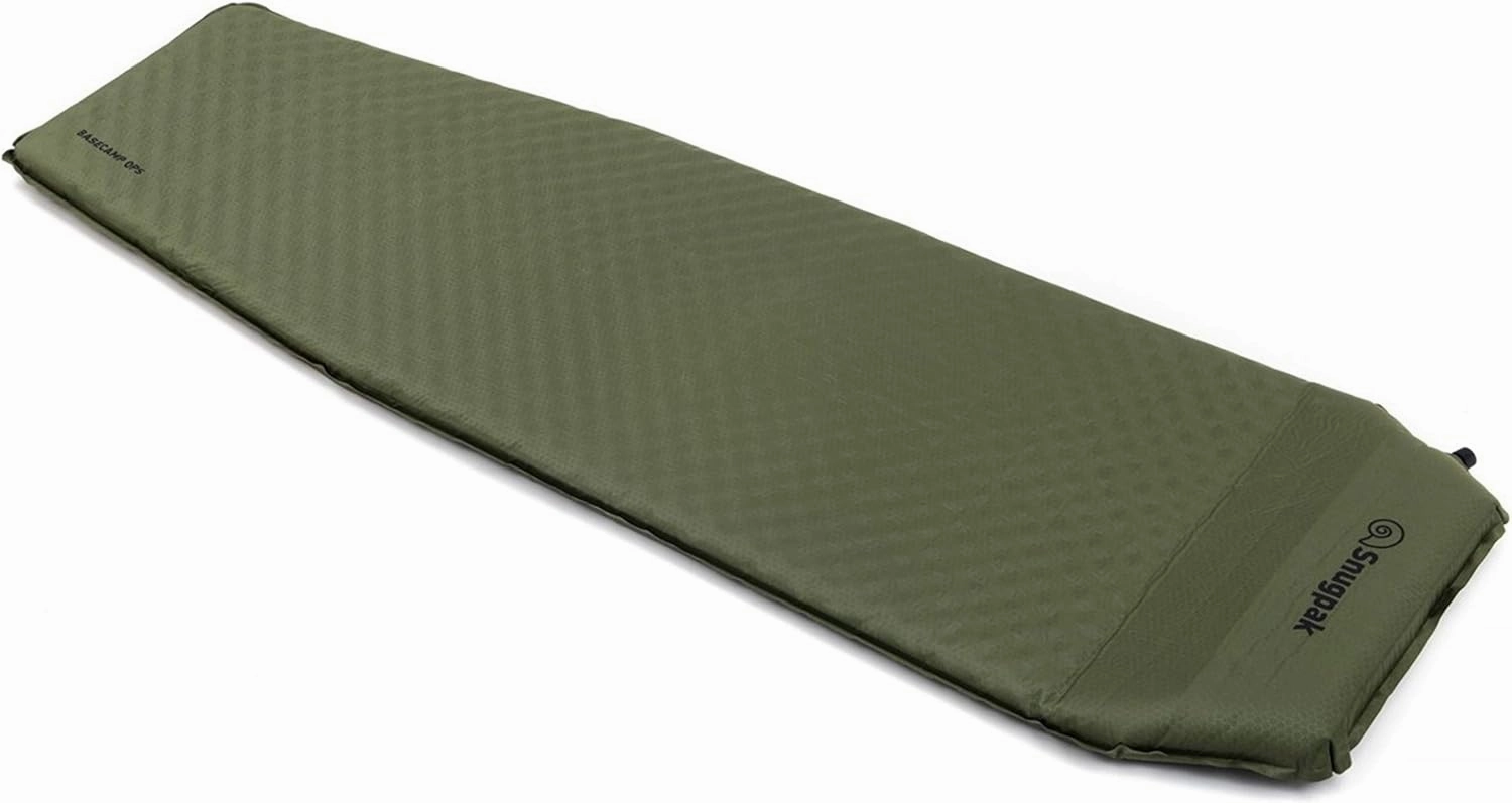 Snugpak Elite Oversized Self Inflating Mat with Built In Pillow and Non-Slip Bottom, Olive