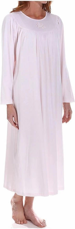 Soft Cotton Long Sleeve Nightgown (33300), Pink, Medium