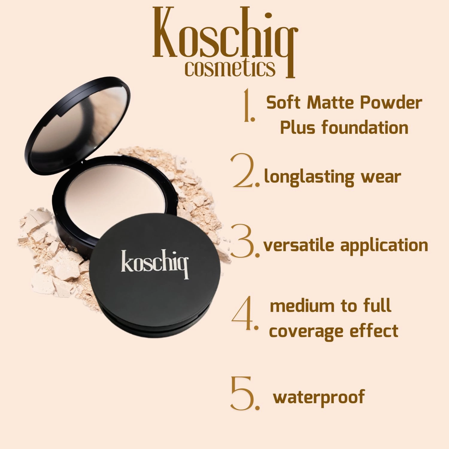 soft matte powder (K-40. Light with warm golden undertone)