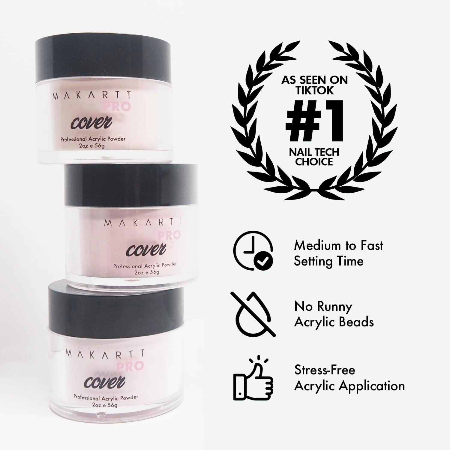 Soft Pink Acrylic Nail Powder – 2oz Cover Powder for Nail Extensions & Sculpting – Professional Use