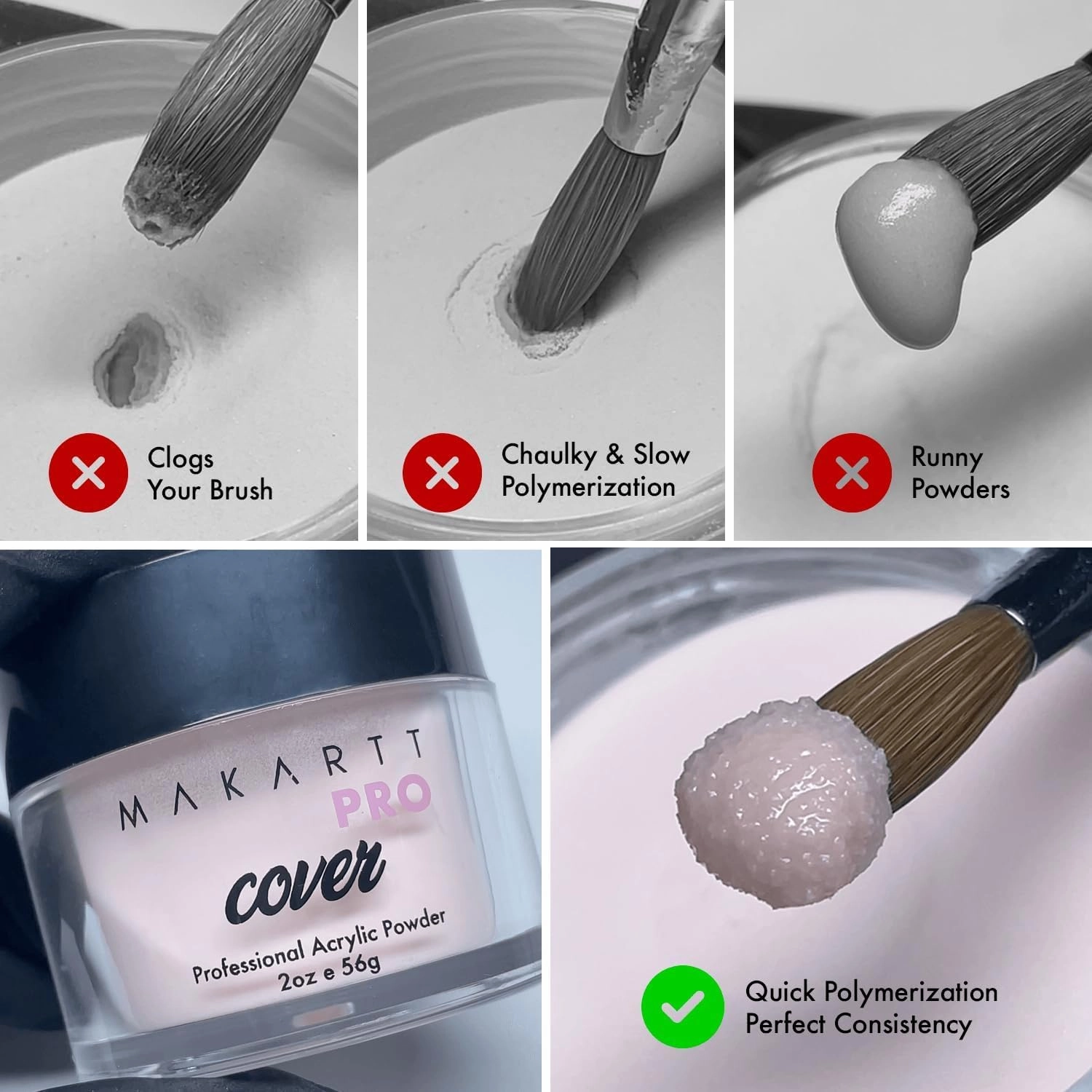 Soft Pink Acrylic Nail Powder – 2oz Cover Powder for Nail Extensions & Sculpting – Professional Use