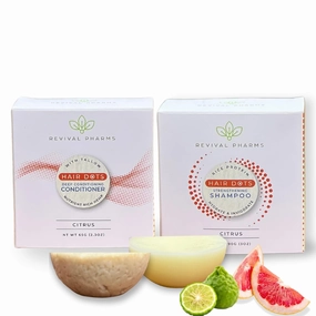 Solid Shampoo &Conditioner Bars I Hair Strengthening & Deep Conditioning with Rice Protein, Tallow & Hemp Seed Oil I Citrus Scent I Paraben Free I Plastic Free