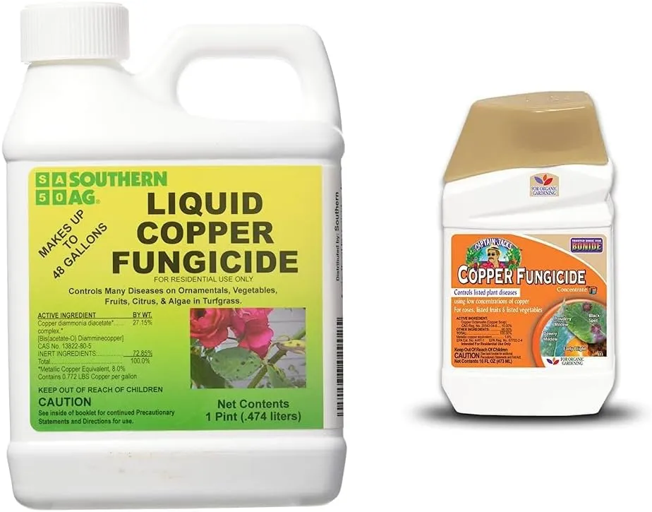 Southern Ag - Liquid Copper Fungicide - Fungicide, 16oz & Bonide Captain Jack's Copper Fungicide for Insects, 16 oz Concentrated Plant Disease Control Solution for Organic Gardening