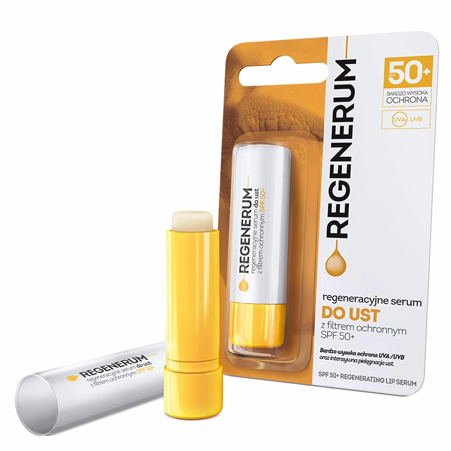 SPF 50  Regenerating Lip Serum - Sunscreen and Conditioner, Hydrating and Nourishing Vitamin E Prevents Dryness and Pigment Loss - 5g