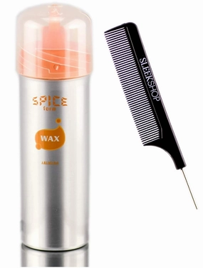 Spice Form WAX for Waves & Hair Curls (w/Sleek Comb) Conditioner Mousse Hair Cream Gel Creme Foam Pomade (5.54 ounce)