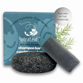 SpiraLeaf Bar & Conditioner Bar, Essential Oil: Limited Ingredients; Made USA, No Colorings. Concentrated Formula (Tea Tree Splash)