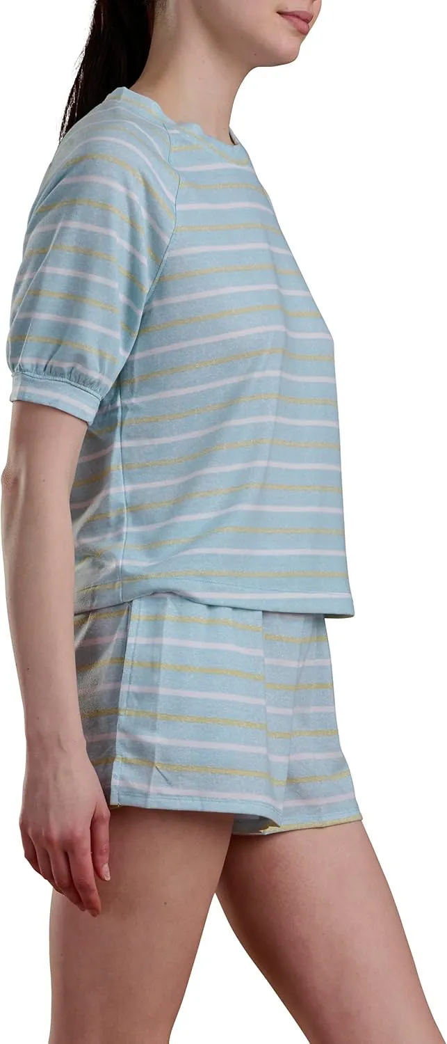 Splendid womens 2pc Puff Sleeve Shirt Set | Baja Stripe