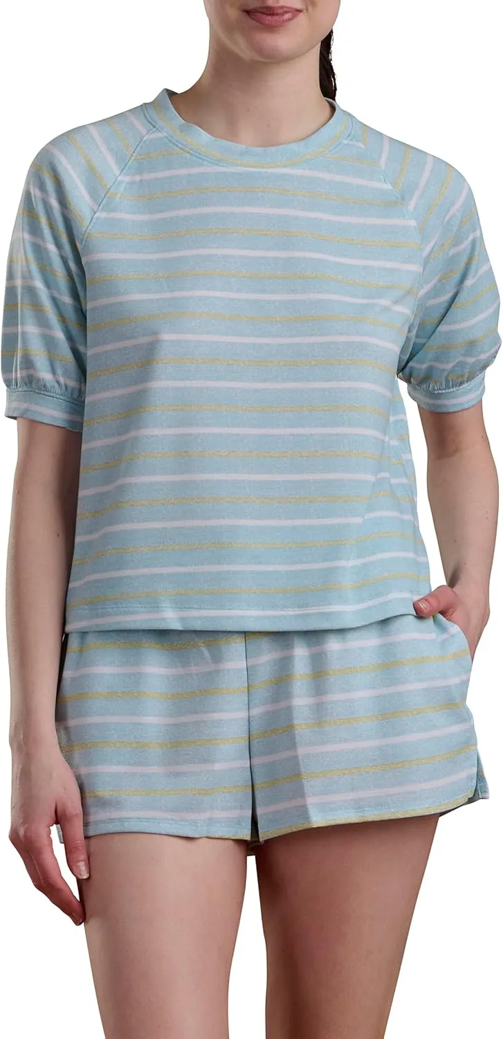 Splendid womens 2pc Puff Sleeve Shirt Set | Baja Stripe