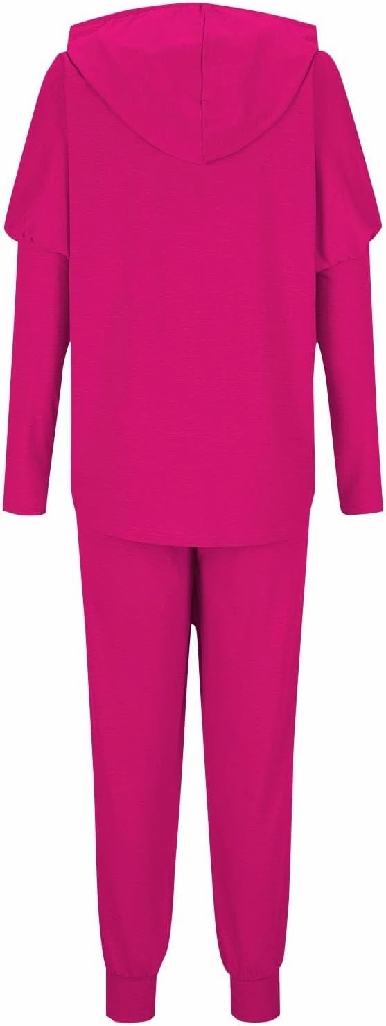Spring Travel Outfits Outfits Long Sleeve Hoodies and Long Pant Sets Fall Winter High Waisted Pants Set Tracksuit