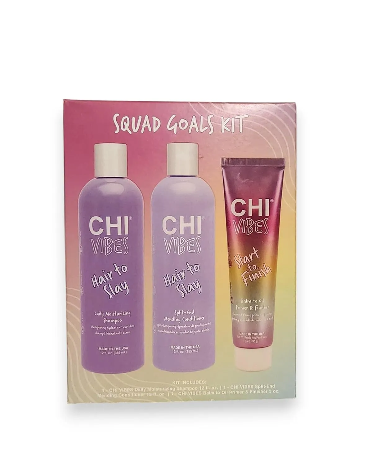 Squad Gaols Kit | 3 PCS Included | Hair to Slay: Daily Shampoo & Conditioner & Start to Finish Balm to Oil