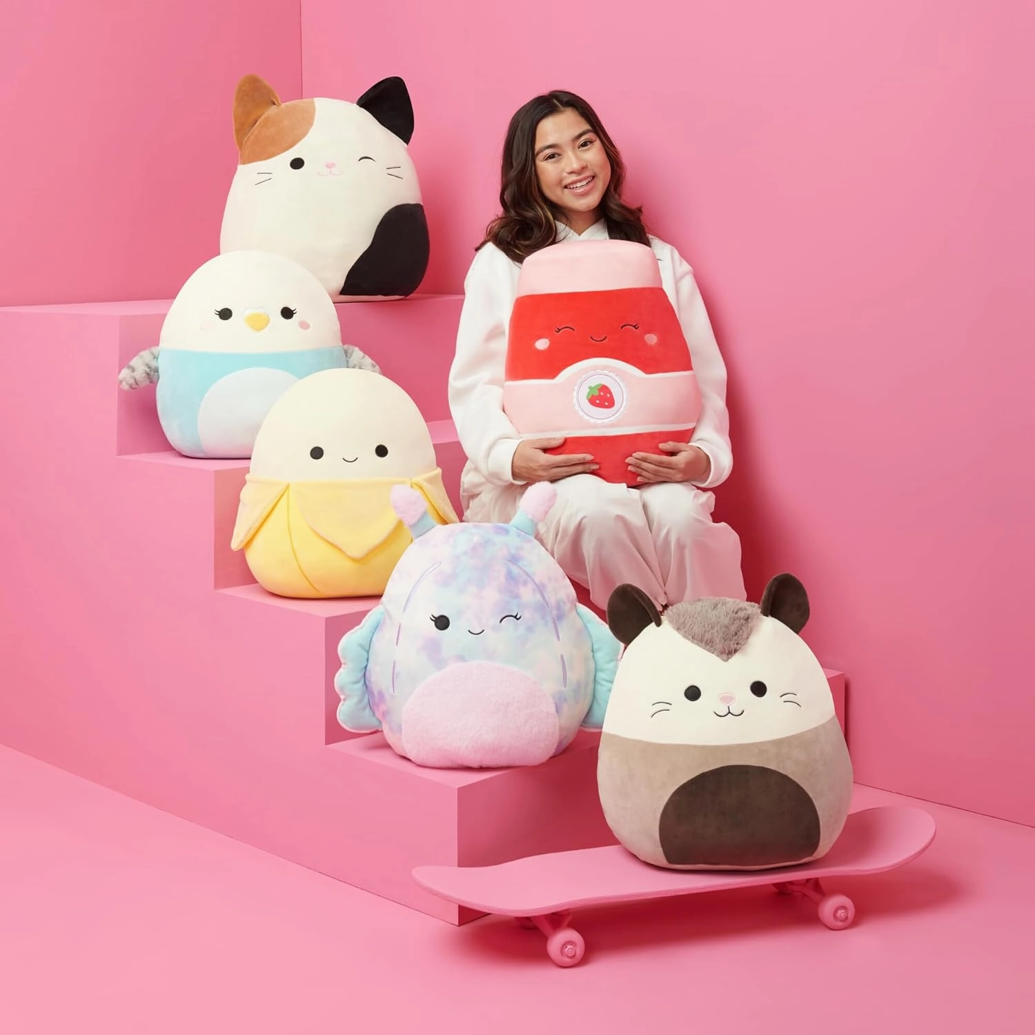 Squishmallows 20-Inch Diane Peach Bigfoot with Rainbow Hair - Jumbo Ultrasoft Official Kelly Toy Plush - Amazon Exclusive