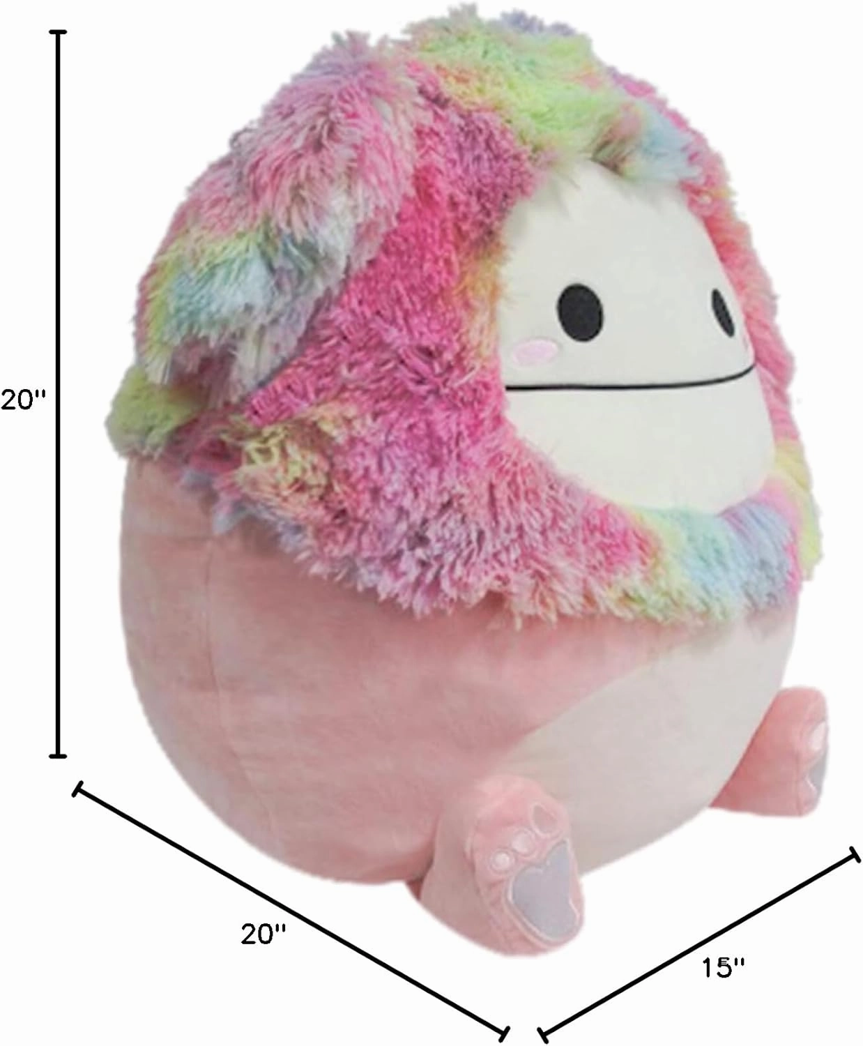Squishmallows 20-Inch Diane Peach Bigfoot with Rainbow Hair - Jumbo Ultrasoft Official Kelly Toy Plush - Amazon Exclusive