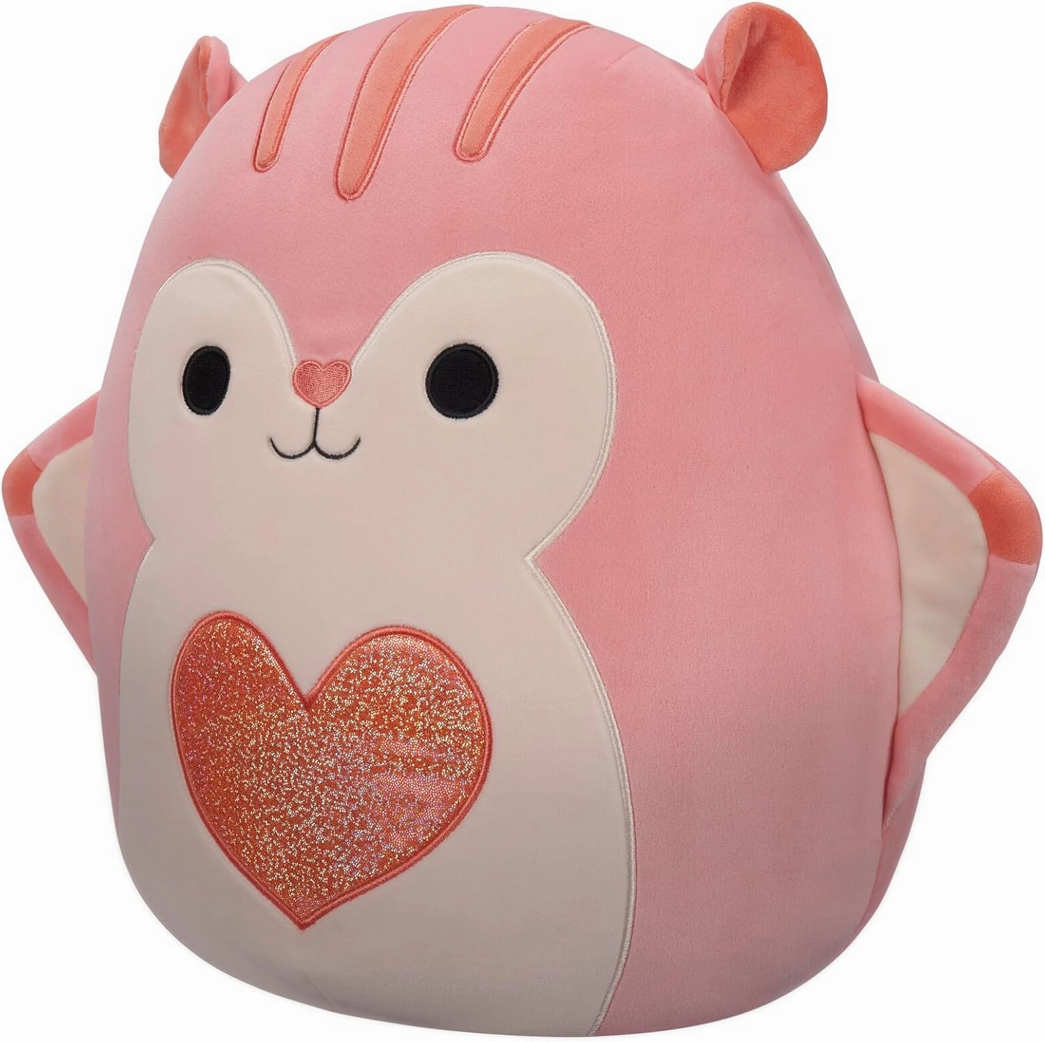 Squishmallows Original 14-Inch Gabourey Peach Flying Squirrel with Sequin Heart - Official Jazwares Large Plush