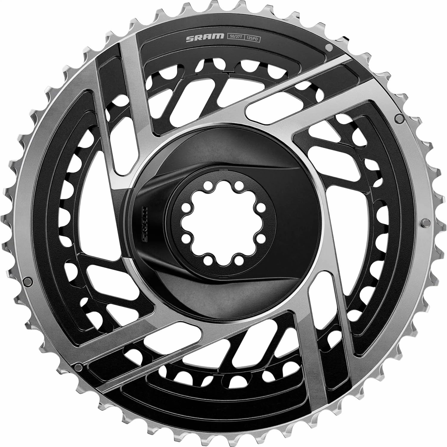 SRAM RED AXS 2X Power Meter Chainring Kit - 52/39t, 2x12-Speed, 8-Bolt, Direct Mount, Black/Silver, E1