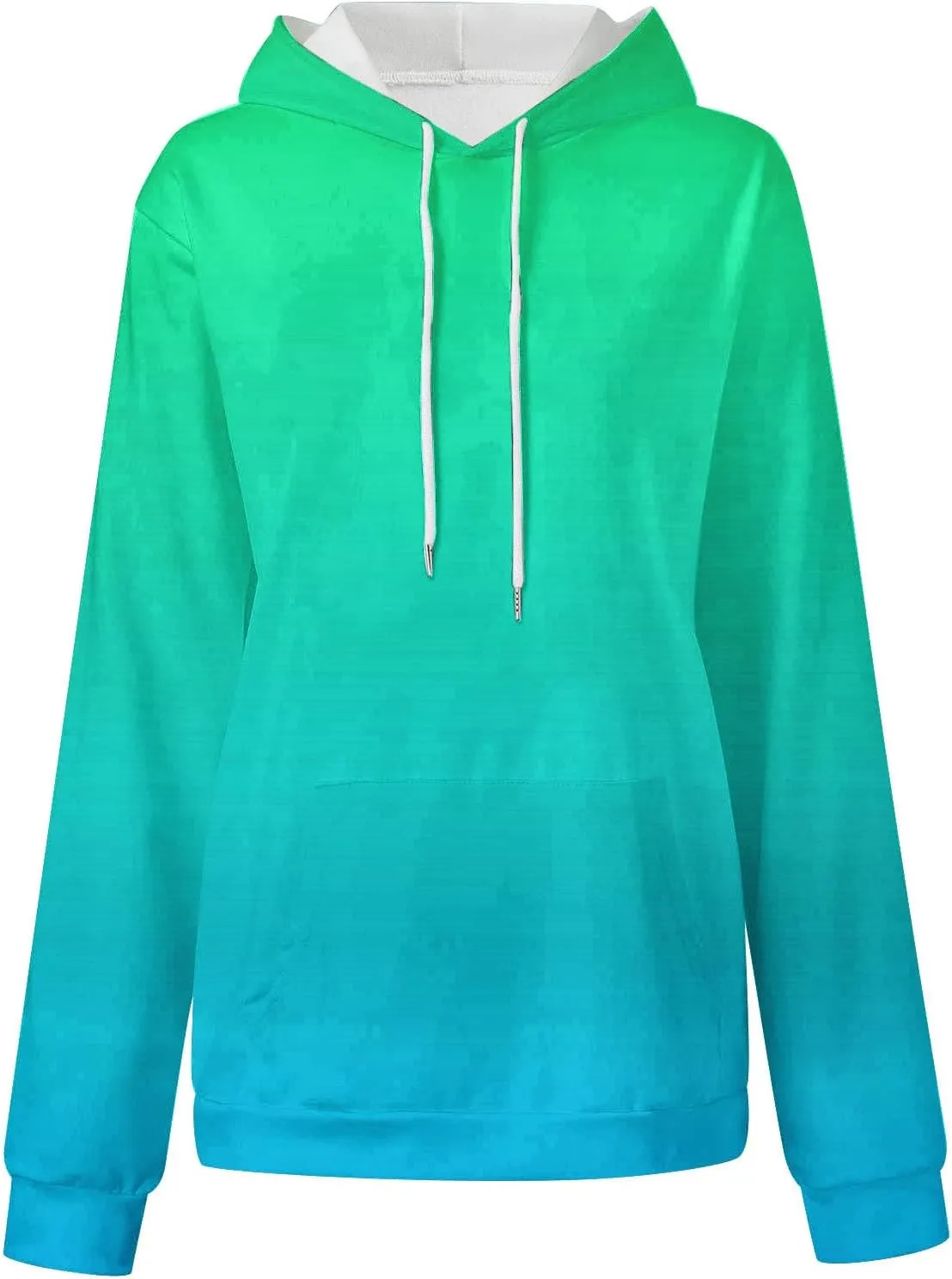 Stessotudo Women’s Hoodies 2023 Casual Gradient Long Sleeve Oversized Sweatshirts Pocketed Aesthetic Fashion Pullover Tops