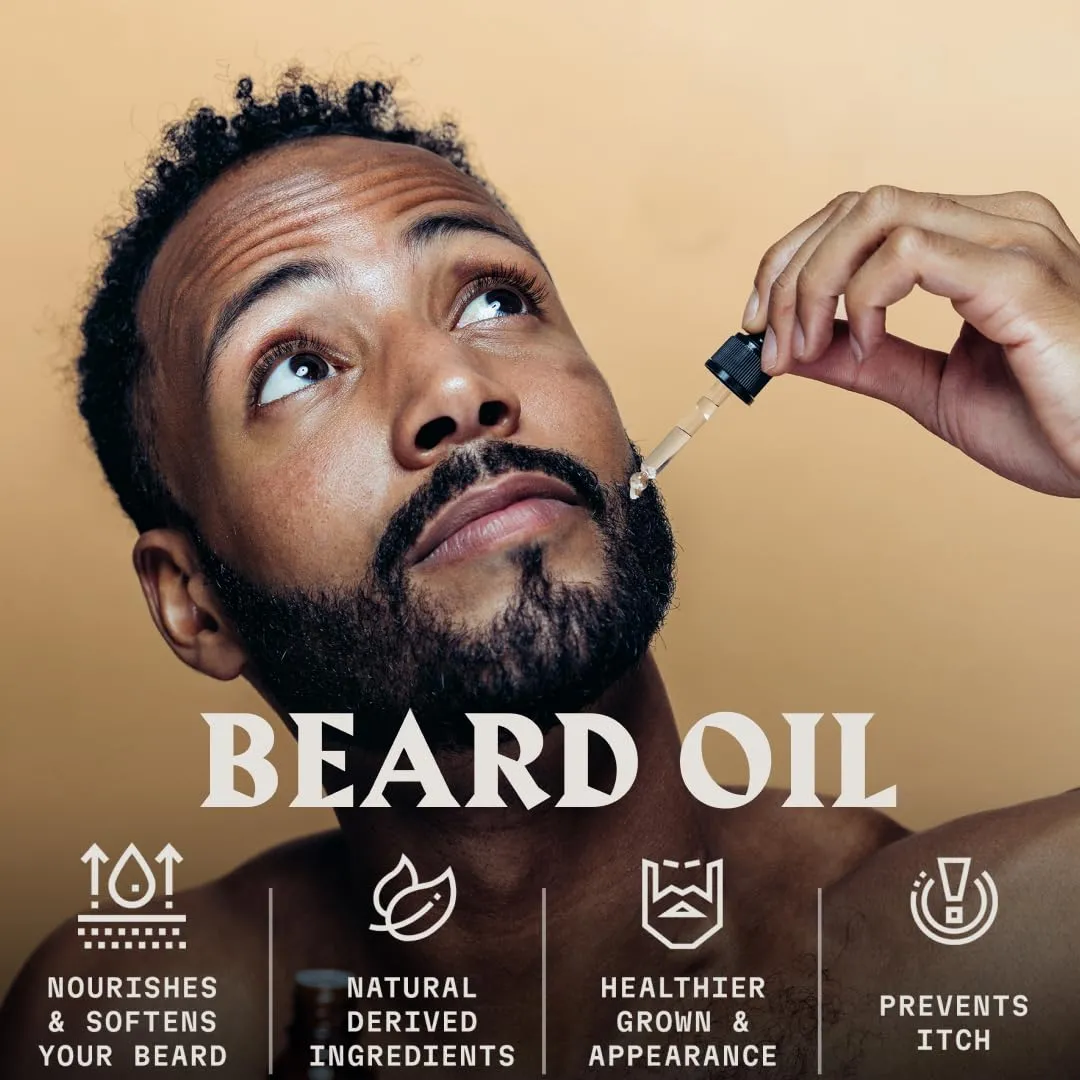 Striking Viking Beard Oil and Balm - Men's Beard Grooming Kit with All-Natural Beard Oil and Leave in Beard Balm Conditioner - Enriched with Argan and Jojoba Oil, Sandalwood