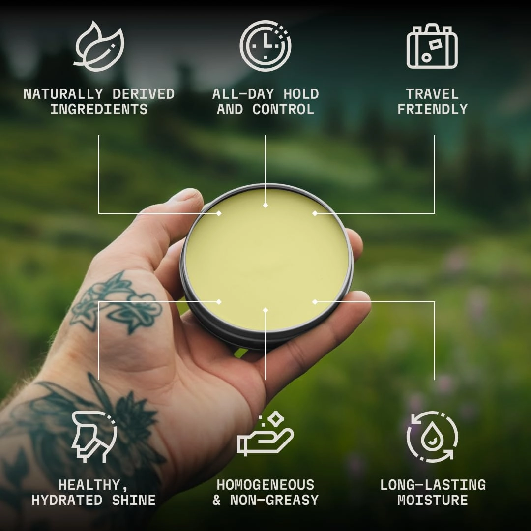 Striking Viking Beard Balm for Men – Light Hold, 1 Oz, Pack of 4 with Citrus, Vanilla, Sandalwood, Cedar Scents - Leave-in Beard Conditioner with Shea Butter, Tea Tree, Argan & Jojoba Oils