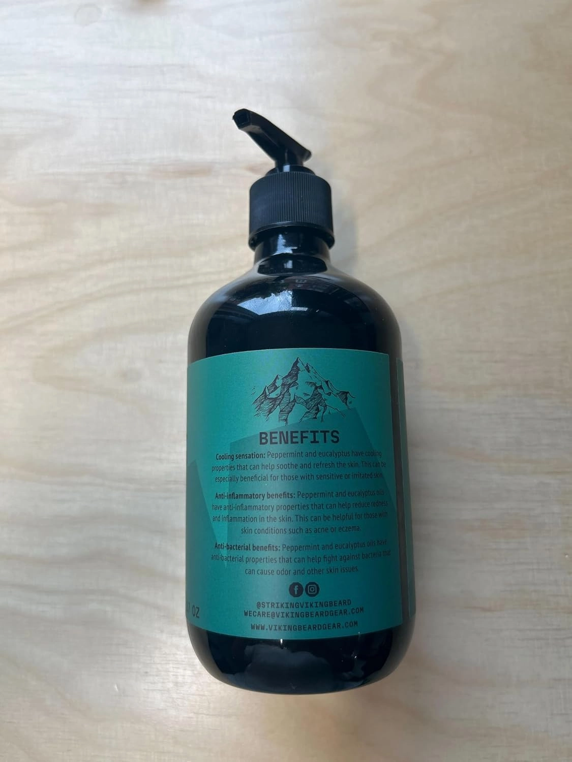 Striking Viking Beard Wash (17 oz) With Natural Peppermint & Eucalyptus Scent - Paraben & Sulfate-Free Deep Cleansing Shampoo For Beard Care
