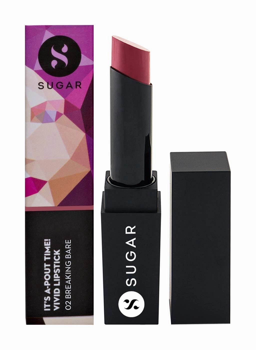 Sugar Cosmetics It's A-pout Time! Vivid Lipstick02 Breaking Bare (Mauve Pink)Highly Pigmented, Long Lasting, Creamy texture, Matte finish