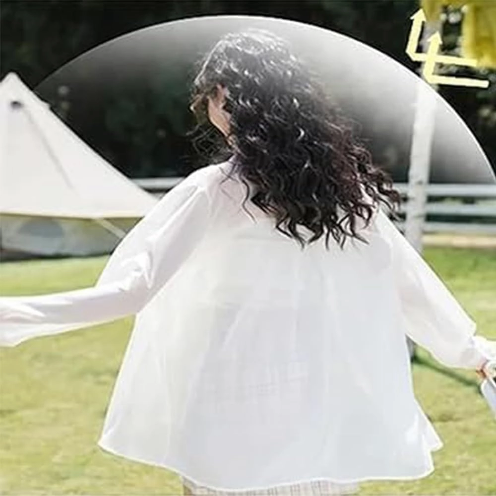 Summer Sunscreen Chiffon Shirt,Long Sleeve UV Protected Silk Shirt,Uv Blocking, Breathable, Fast Drying