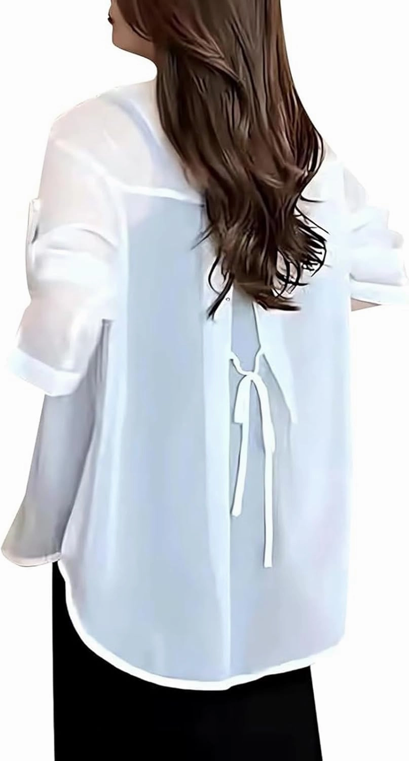Summer Sunscreen Chiffon Shirt,Long Sleeve UV Protected Silk Shirt,Uv Blocking, Breathable, Fast Drying