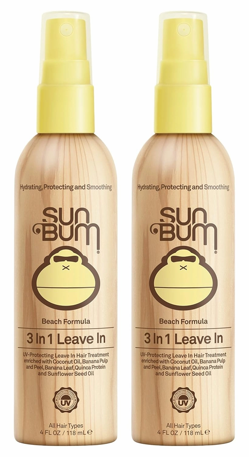 Sun Bum Sun Bum Revitalizing 3-in-1 Detangler Leave In Conditioner Vegan and Cruelty Free Detangling, Conditioning and Protecting Hair Spray 2 Pack
