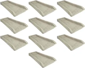 Suncast 10 Pack Easy Assembly Outdoor Decorative Poly Composite Rain Gutter Downspout Splash Block Effective in Any Type of Weather, Stone Light Taupe