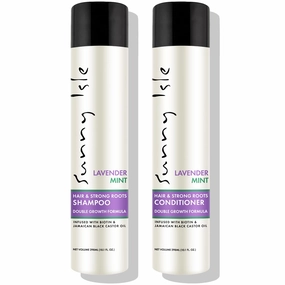 Sunny Isle Lavender Mint Hair & Strong Roots Shampoo and Conditioner 10.1oz 2-Pack Bundle | Strengthening with Biotin, Jamaican Black Castor Oil | Paraben & Sulfate FREE