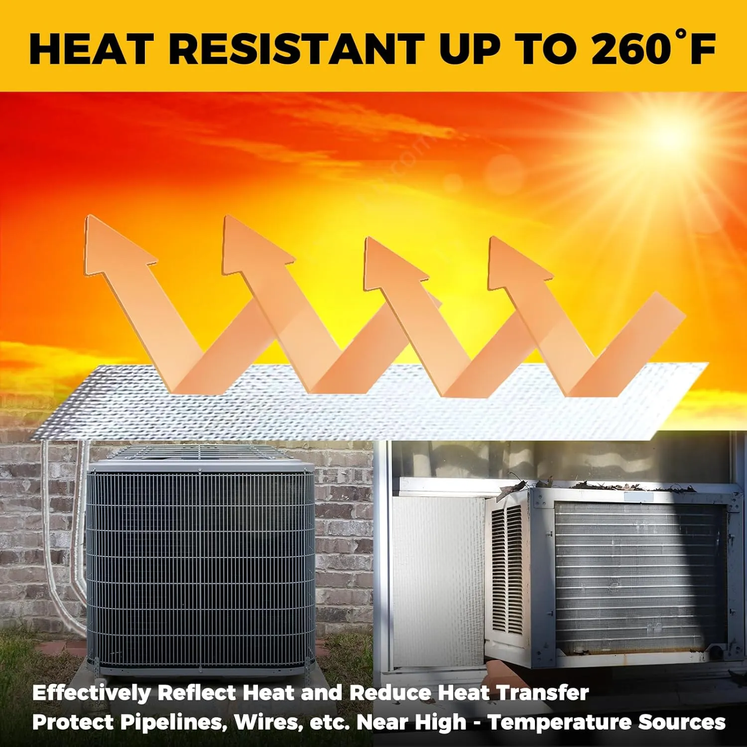 Super Age-Resistant AC Pipe Foam Insulation Wrap Protect Foil Fiberglass Tape,More Weather-Resistant Shield for Pipe Insulation Foam Tube, Reflective 95%Thermal for Window AC Unit,HVAC Duct