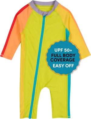 SwimZip Boys' Long-Sleeve UPF 50  Swimsuit for Baby, Toddler, & Little Boys